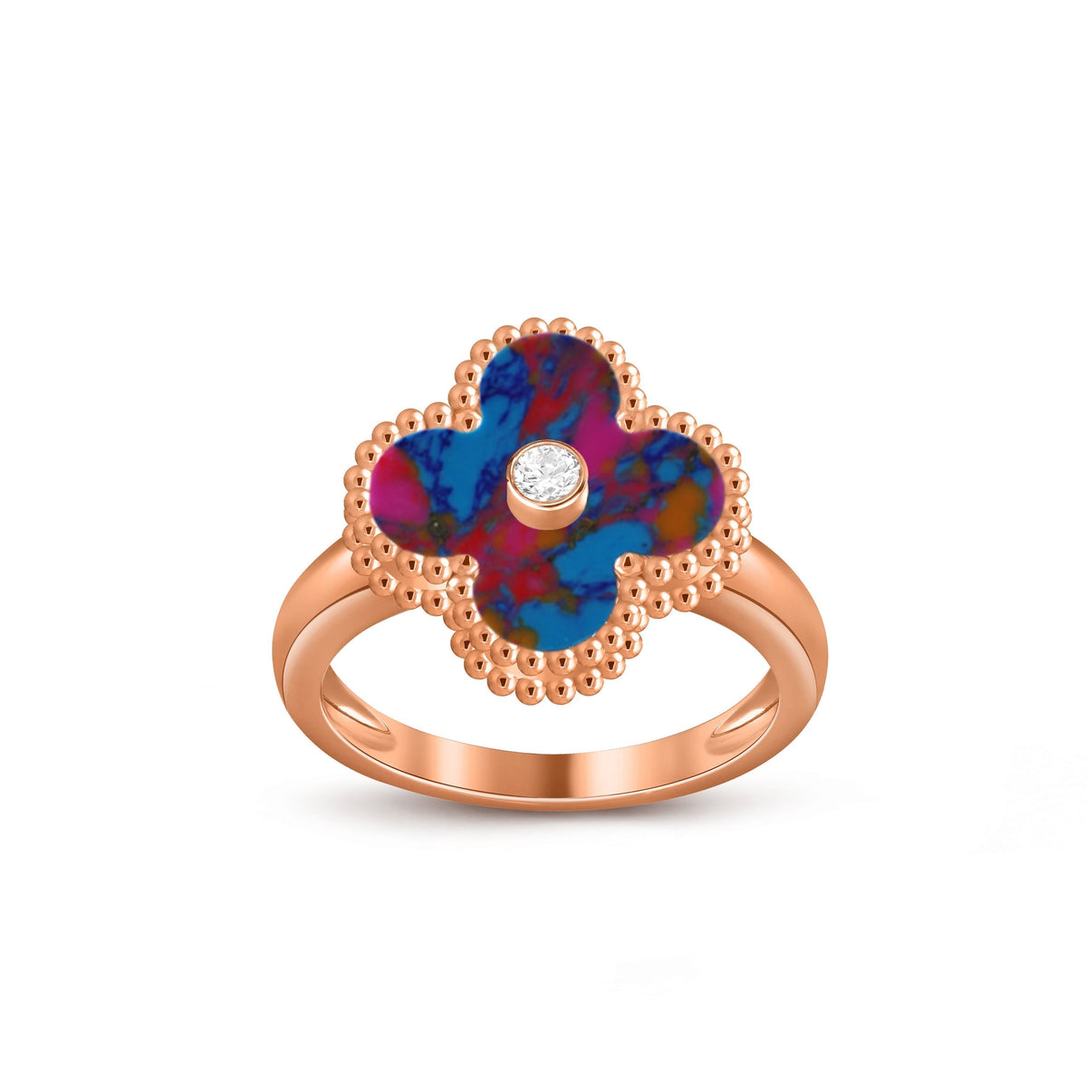 [Azure Tears]GLÜCKKLEE RINGKOLLEKTION AUS ROSÉGOLD MIT DIAMANTENAKZENTEN