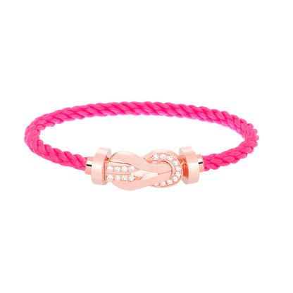 [Azure Tears]LARGE 8-FIGURE BUCKLE HALF DIAMOND BRACELET - ROSE GOLD
