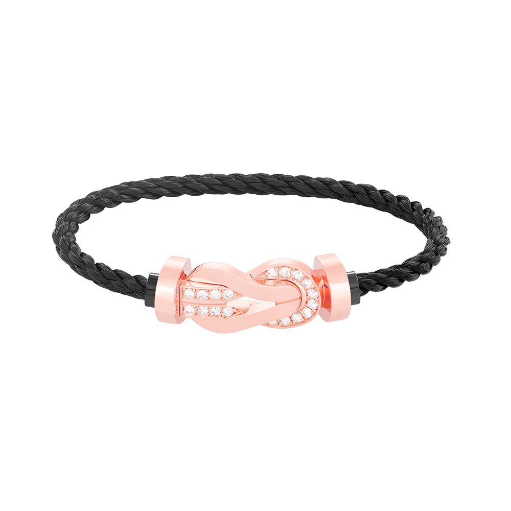 [Azure Tears]LARGE 8-FIGURE BUCKLE HALF DIAMOND BRACELET - ROSE GOLD