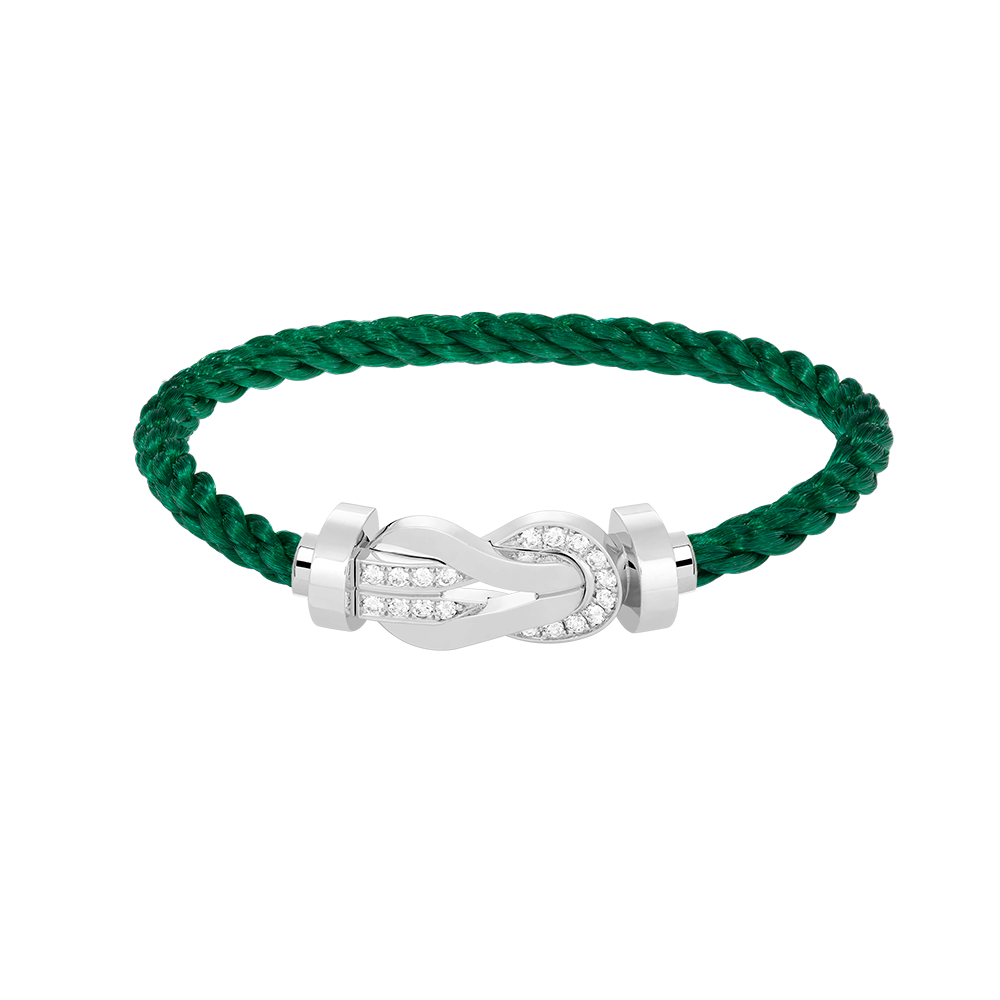 [Azure Tears]LARGE 8-FIGURE BUCKLE HALF DIAMOND BRACELET - WHITE GOLD