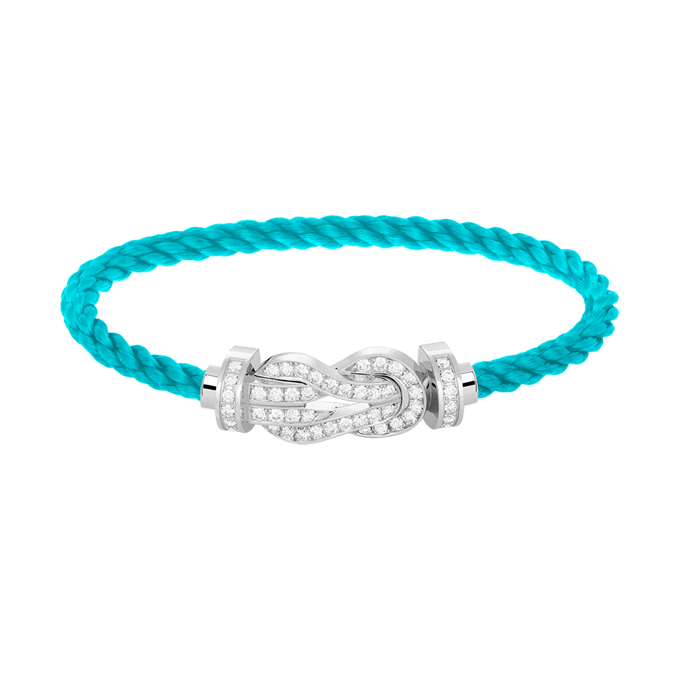 [Azure Tears]LARGE 8-FIGURE BUCKLE FULL DIAMOND BRACELET -WHITE GOLD