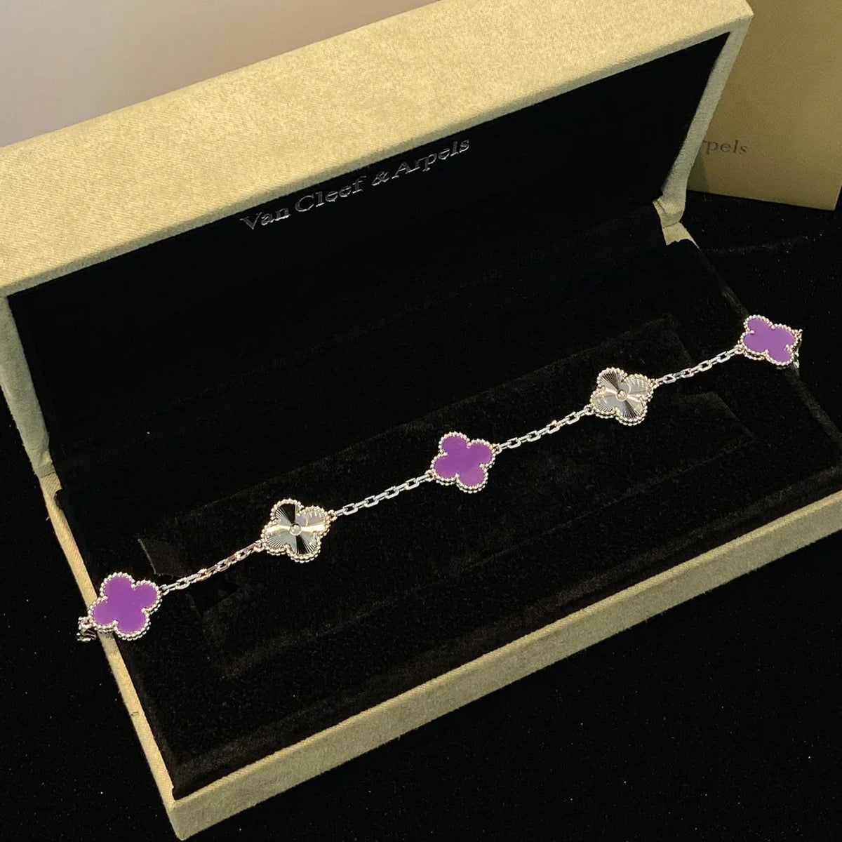 [Azure Tears]LUCKY CLOVER 5-MOTIF-ARMBAND – VIOLET COLLECTION