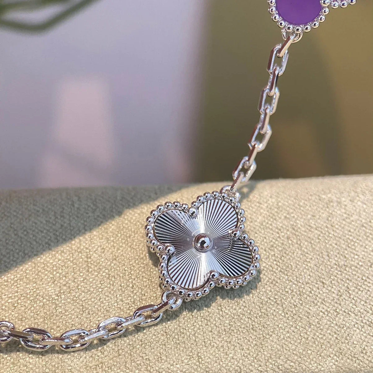 [Azure Tears]LUCKY CLOVER 5-MOTIF-ARMBAND – VIOLET COLLECTION