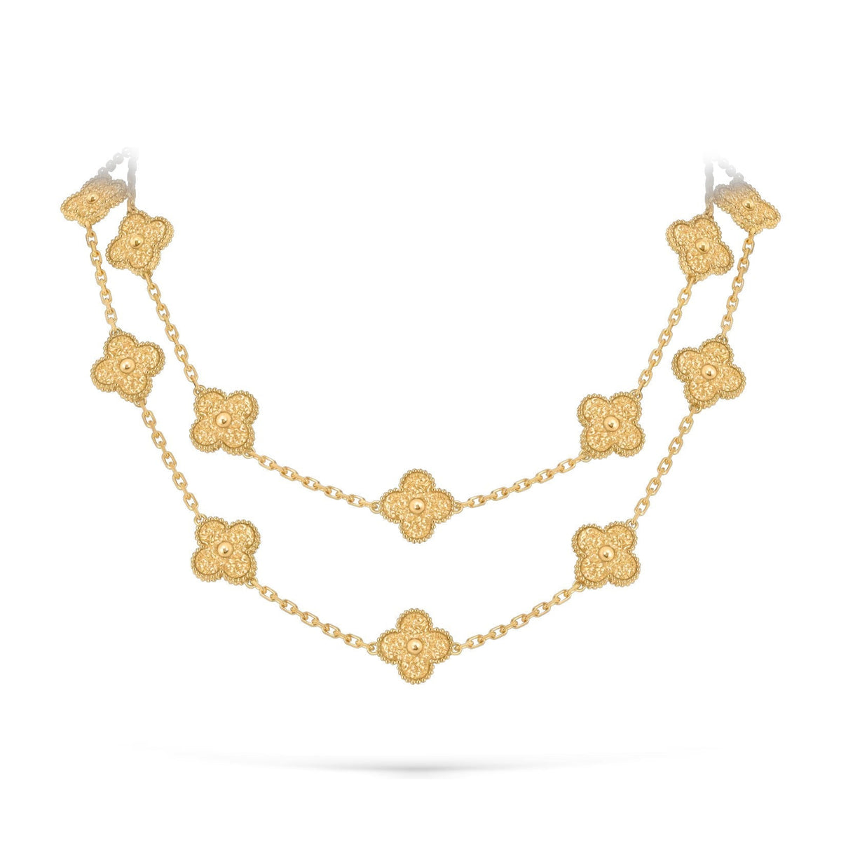 [Azure Tears]CLASSIC 20-MOTIF LUCKY CLOVER LONG NECKLACE GOLD COLLECTION