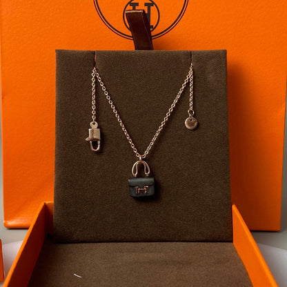 [Azure Tears]CONSTANCE BLACK PEDANT ROSE GOLD HALSKETTE