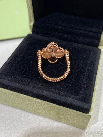 [Azure Tears]LUCKY CLOVER ROSE GOLD REVERSIBLE RING