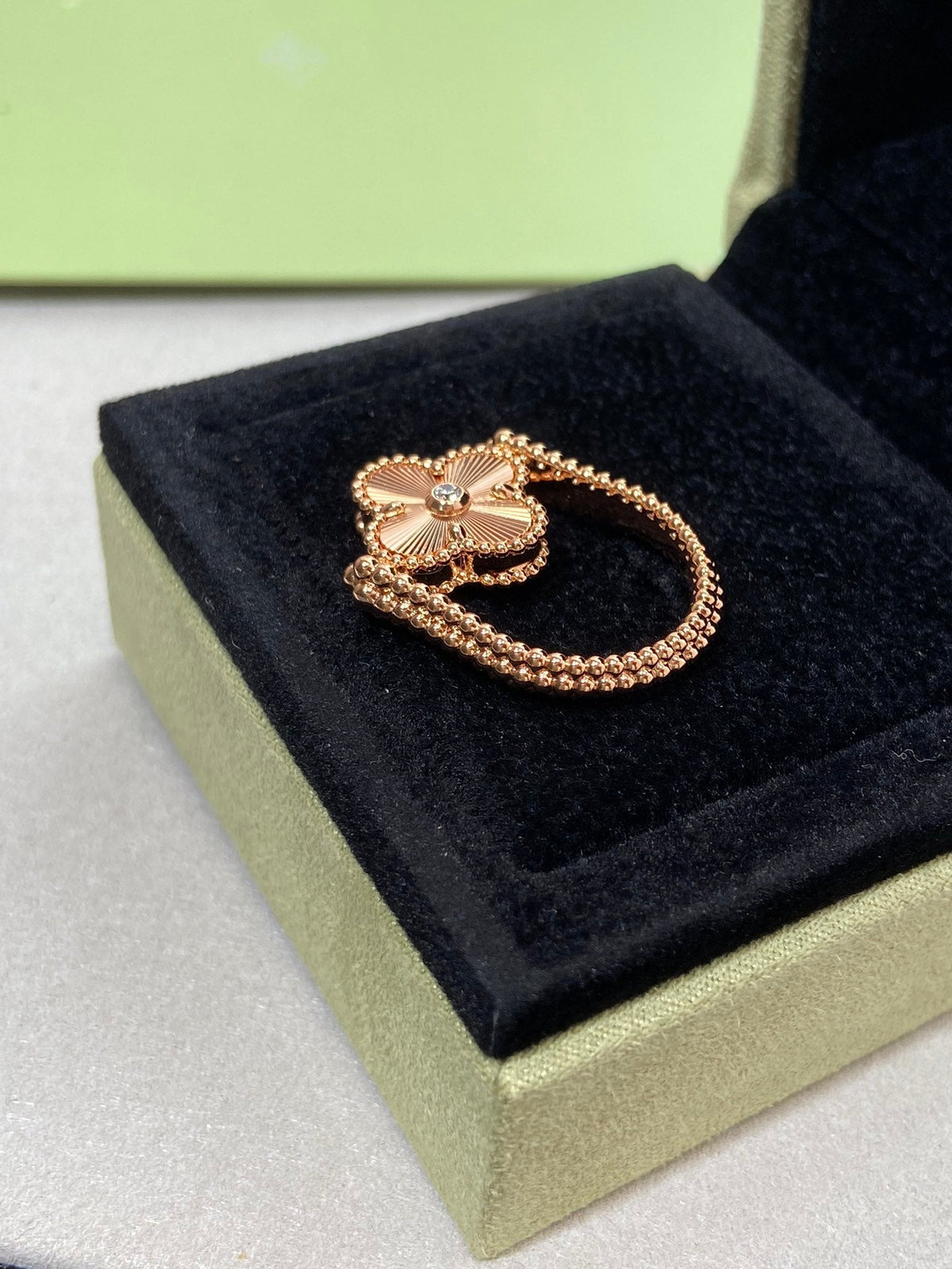 [Azure Tears]LUCKY CLOVER GOLD WENDEBARER RING