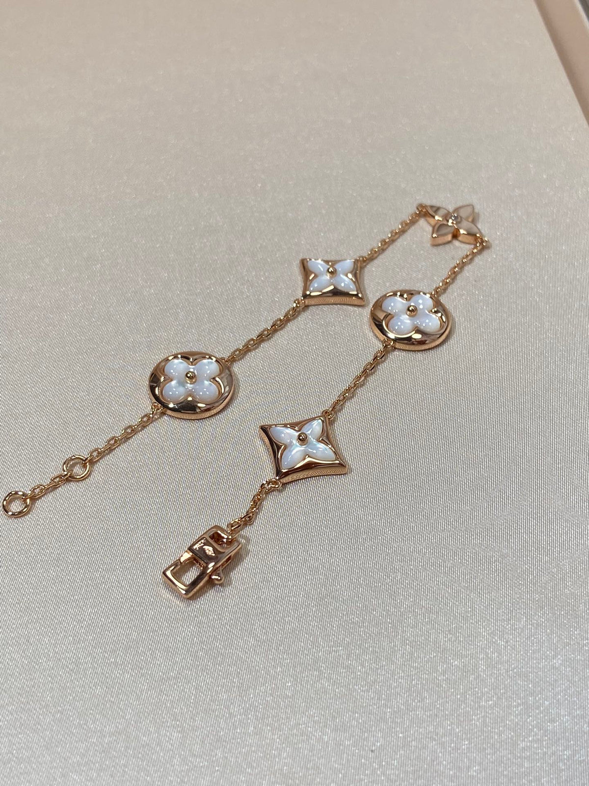 [Azure Tears]STAR AND SUN 5 MOTIF MOP ROSE GOLD BRACELET