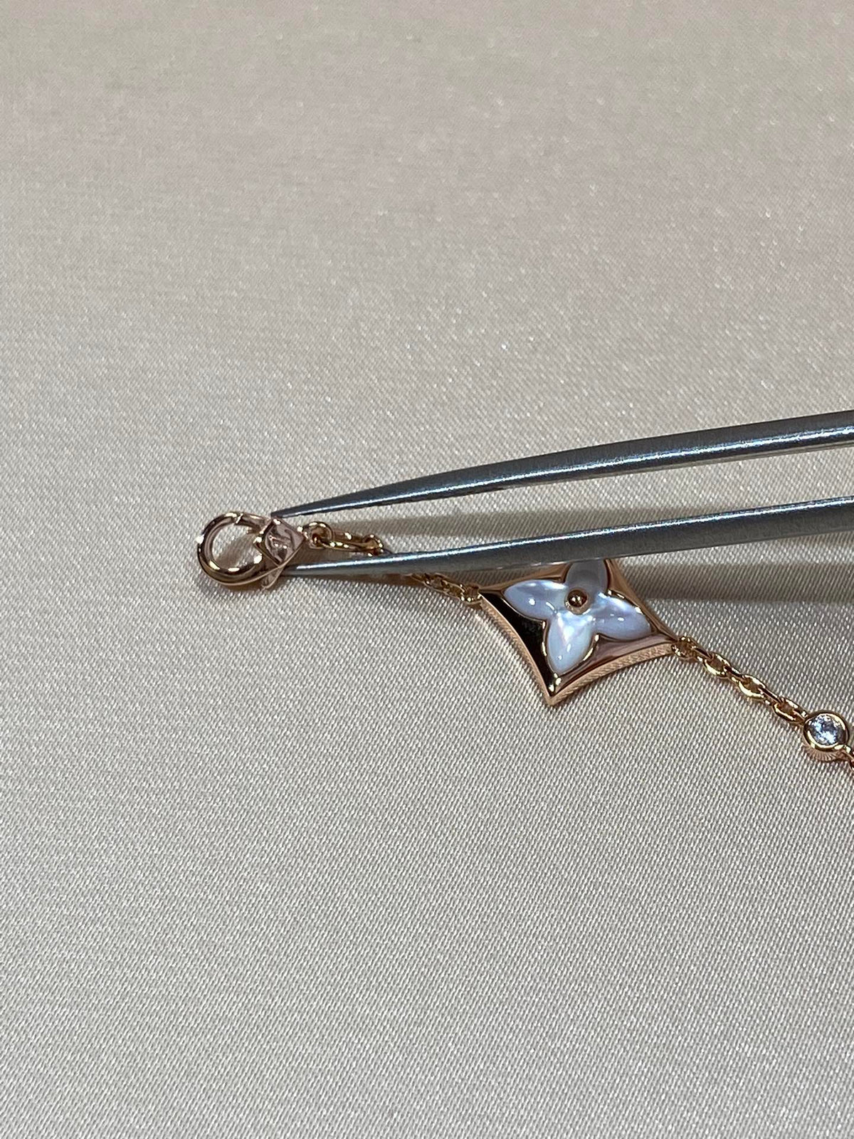 [Azure Tears]星型モチーフ 白蝶貝 ダイヤモンド ローズゴールド ブレスレット