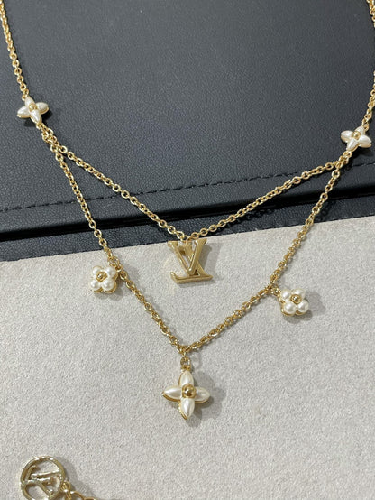 [Azure Tears]FLOWERGRAM ゴールドモップ 2連ネックレス
