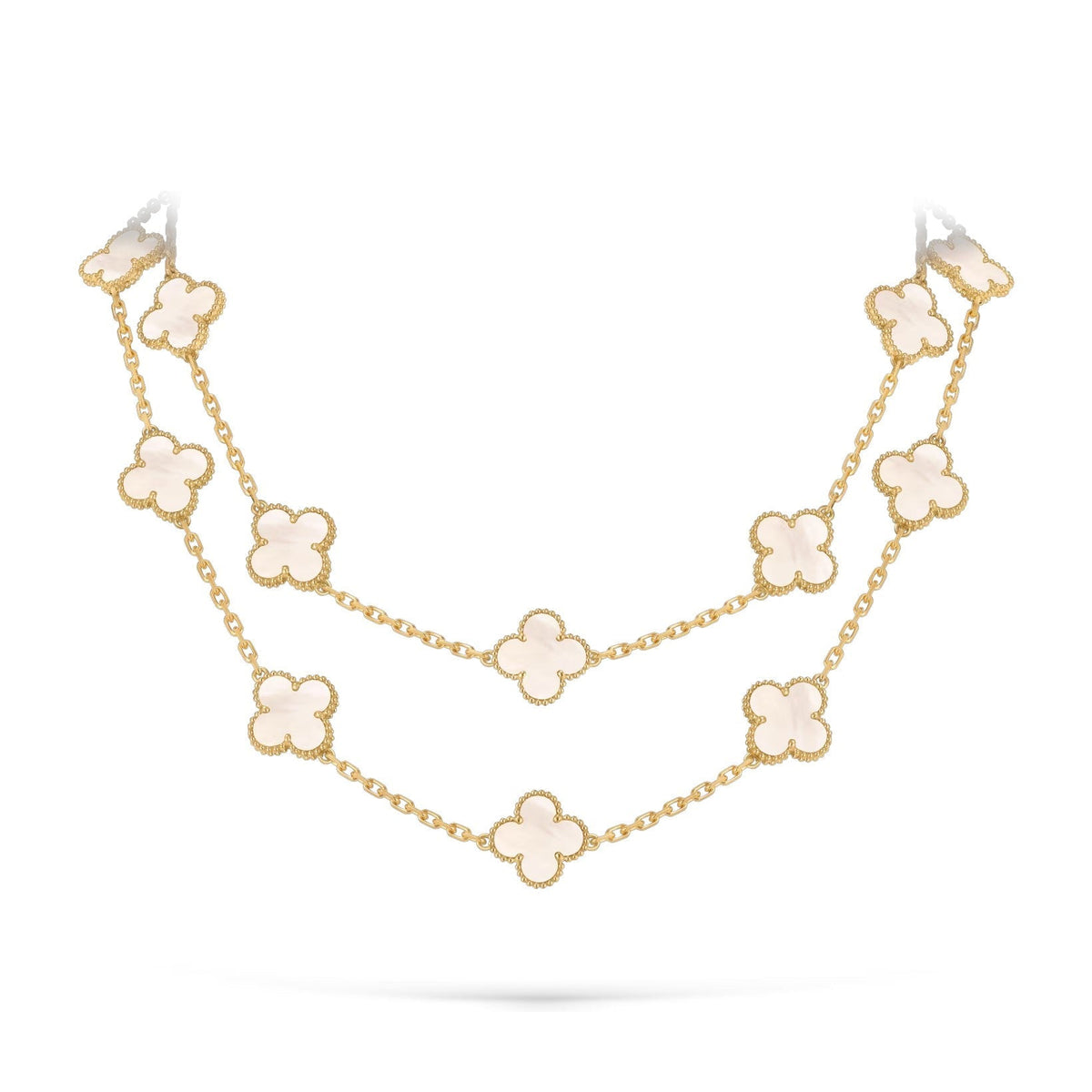[Azure Tears]CLASSIC 20-MOTIF LUCKY CLOVER LONG NECKLACE GOLD COLLECTION