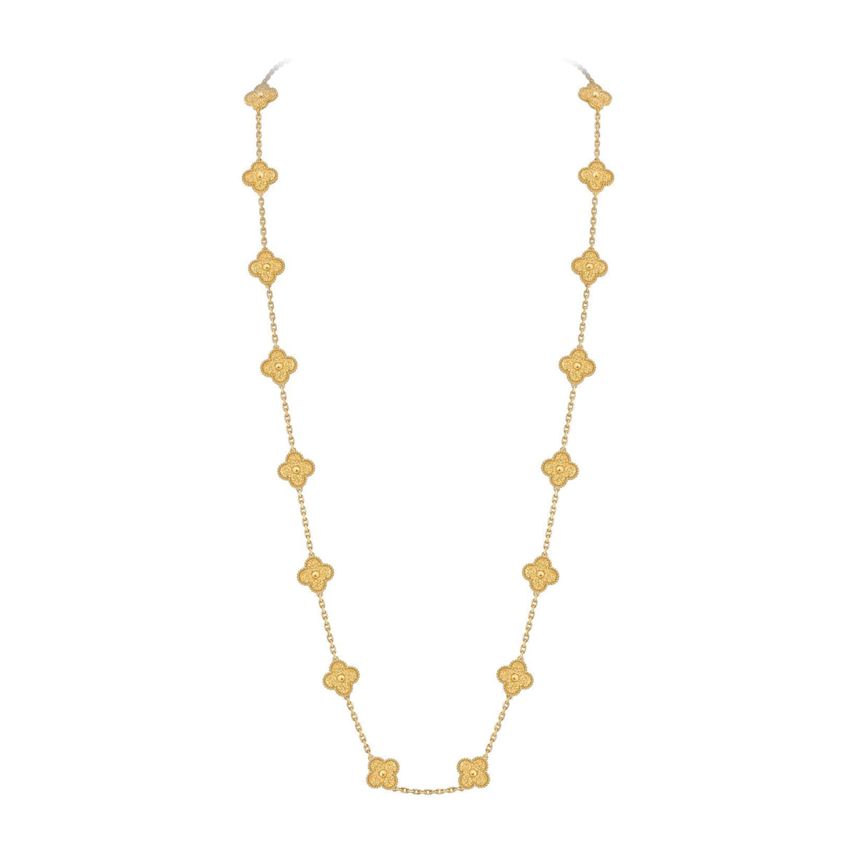 [Azure Tears]CLASSIC 20-MOTIF LUCKY CLOVER LONG NECKLACE GOLD COLLECTION