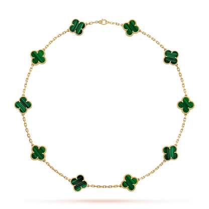 [Azure Tears]KLASSISCHES GLÜCKLICHES 10-BLATT-KLEE-HALSKETTE GOLD KOLLEKTION