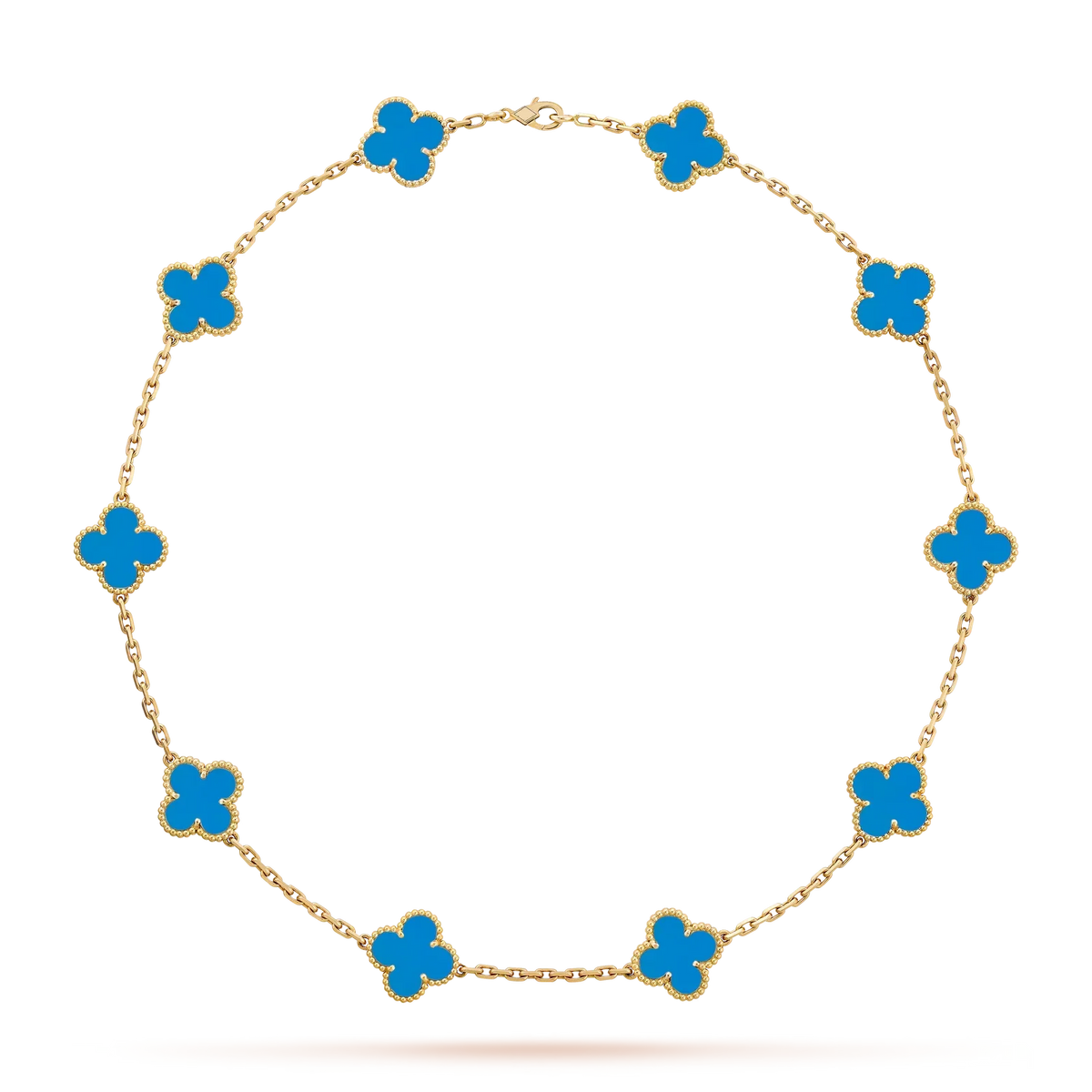 [Azure Tears]KLASSISCHES GLÜCKLICHES 10-BLATT-KLEE-HALSKETTE GOLD KOLLEKTION