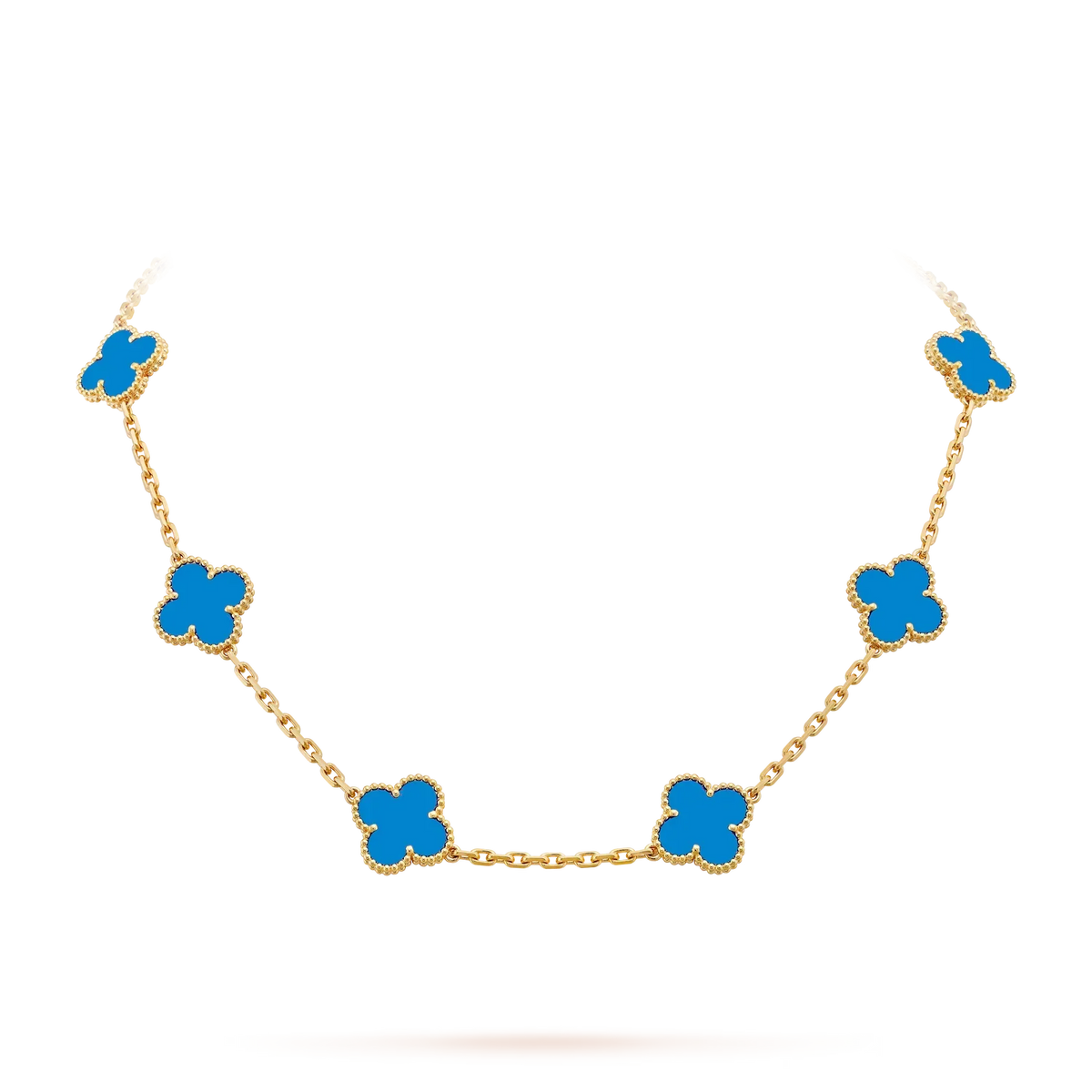 [Azure Tears]KLASSISCHES GLÜCKLICHES 10-BLATT-KLEE-HALSKETTE GOLD KOLLEKTION