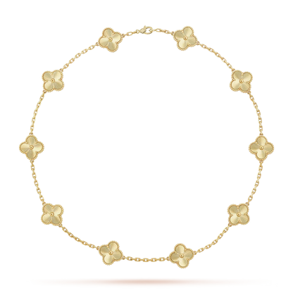 [Azure Tears]KLASSISCHES GLÜCKLICHES 10-BLATT-KLEE-HALSKETTE GOLD KOLLEKTION