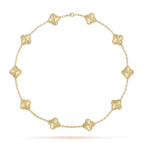 [Azure Tears]KLASSISCHES GLÜCKLICHES 10-BLATT-KLEE-HALSKETTE GOLD KOLLEKTION