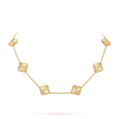 [Azure Tears]KLASSISCHES GLÜCKLICHES 10-BLATT-KLEE-HALSKETTE GOLD KOLLEKTION