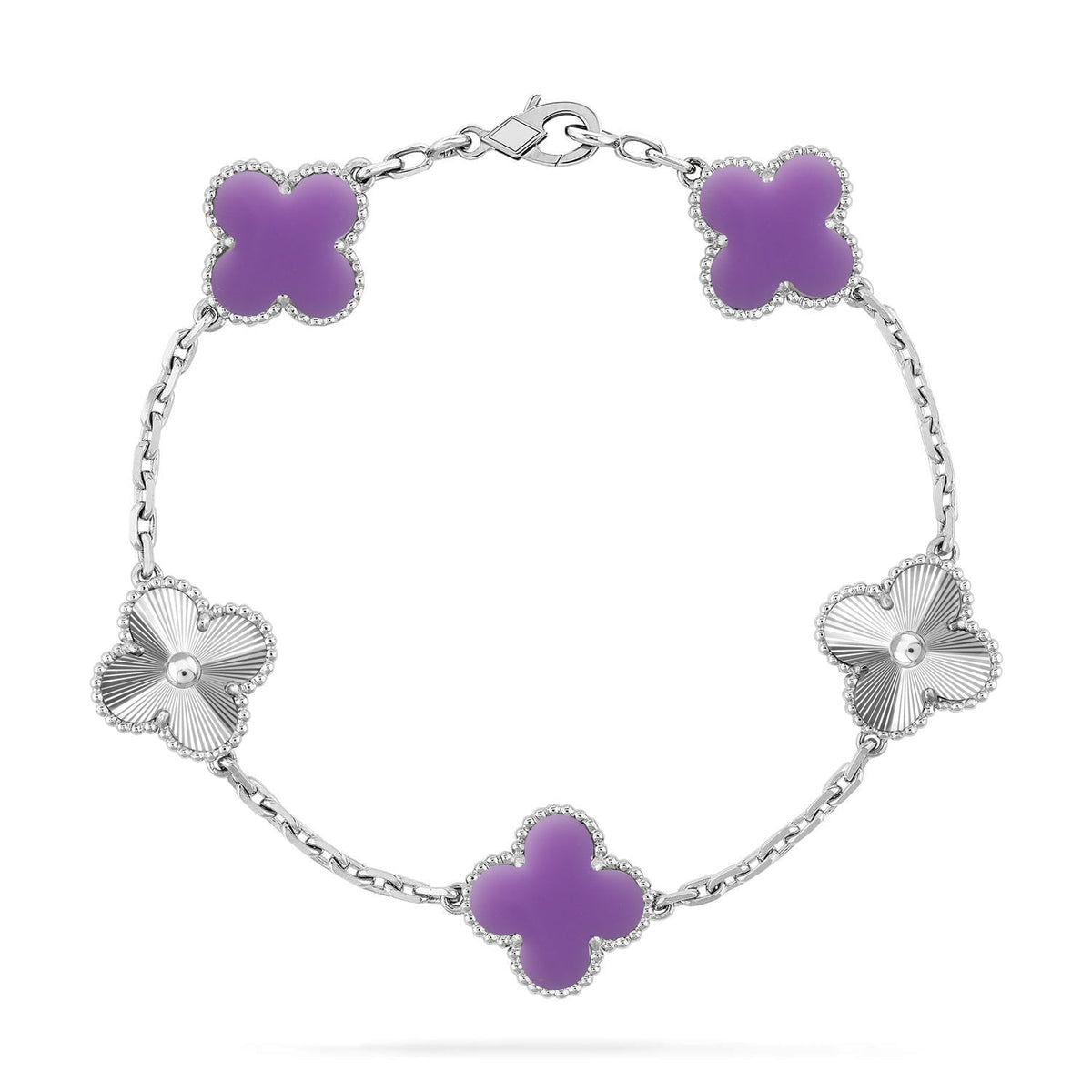 [Azure Tears]LUCKY CLOVER 5-MOTIF BRACELET - LAVENDER COLLECTION
