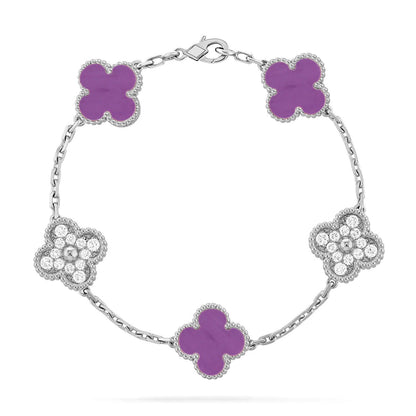 [Azure Tears]LUCKY CLOVER 5-MOTIF-ARMBAND – VIOLET COLLECTION