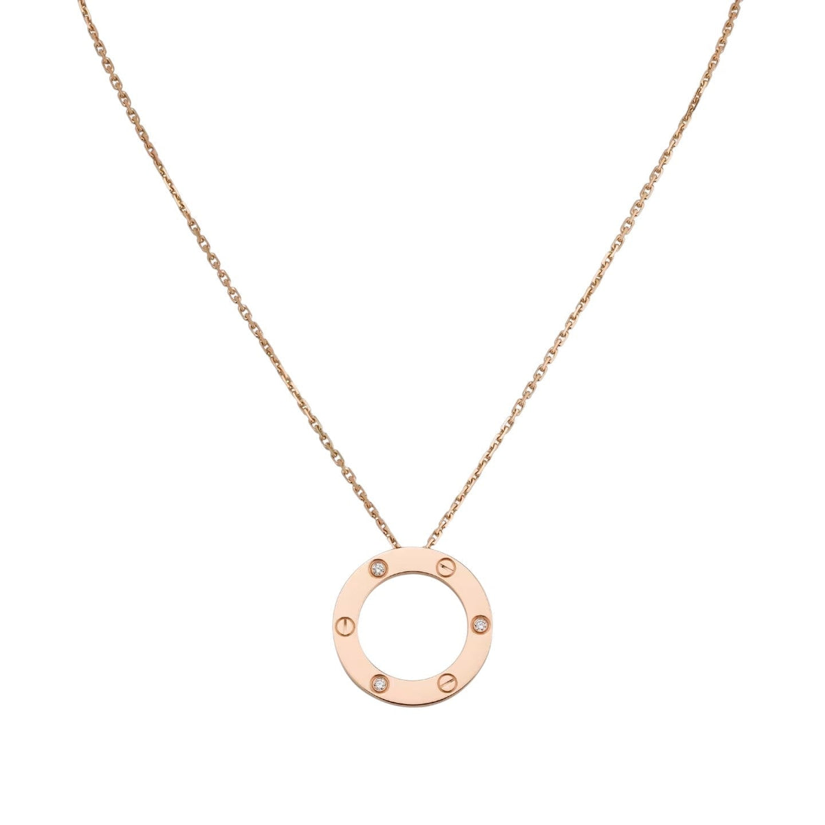 [Azure Tears]LOVE LARGE CIRCULAR PENDANT 3-DIAMOND NECKLACE