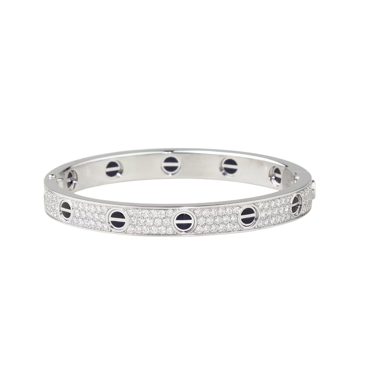 [Azure Tears]CLASSIC 6.1MM LOVE BANGLE - DIAMOND PAVÉ & BLACK CERAMIC
