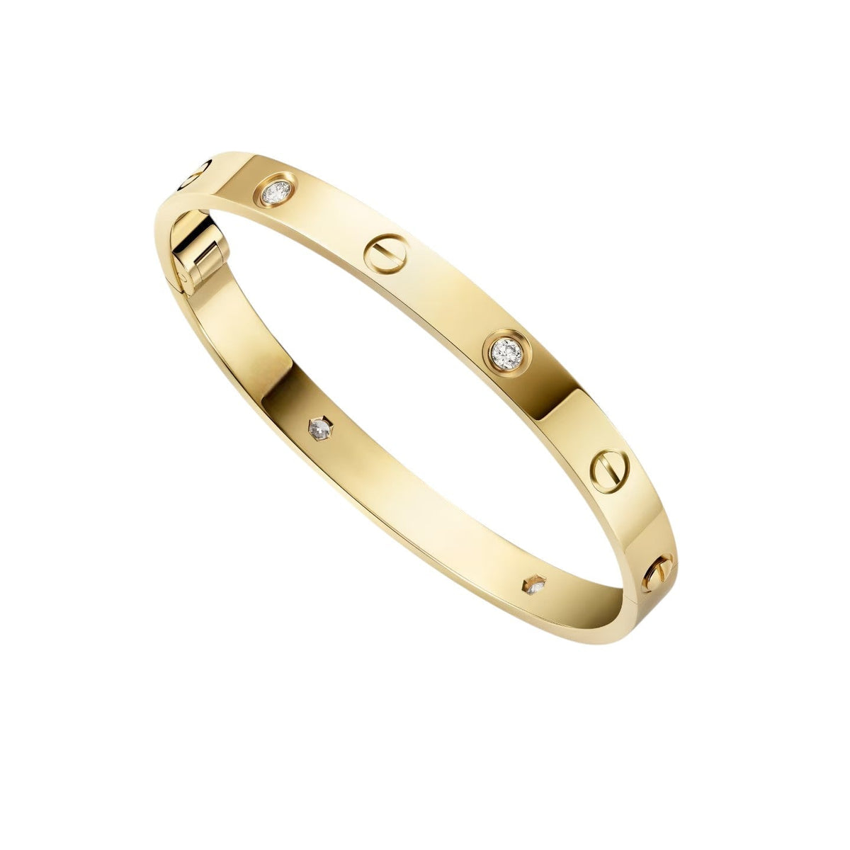 [Azure Tears]CLASSIC 6.1MM LOVE SINGLE-SCREW CLOSURE BANGLE - 4-DIAMOND