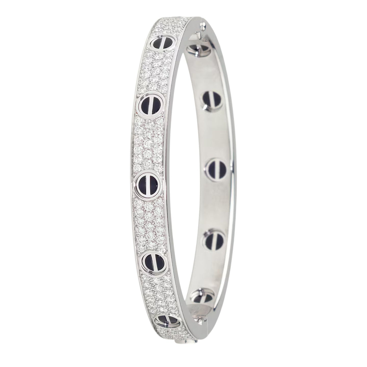 [Azure Tears]CLASSIC 6.1MM LOVE BANGLE - DIAMOND PAVÉ & BLACK CERAMIC