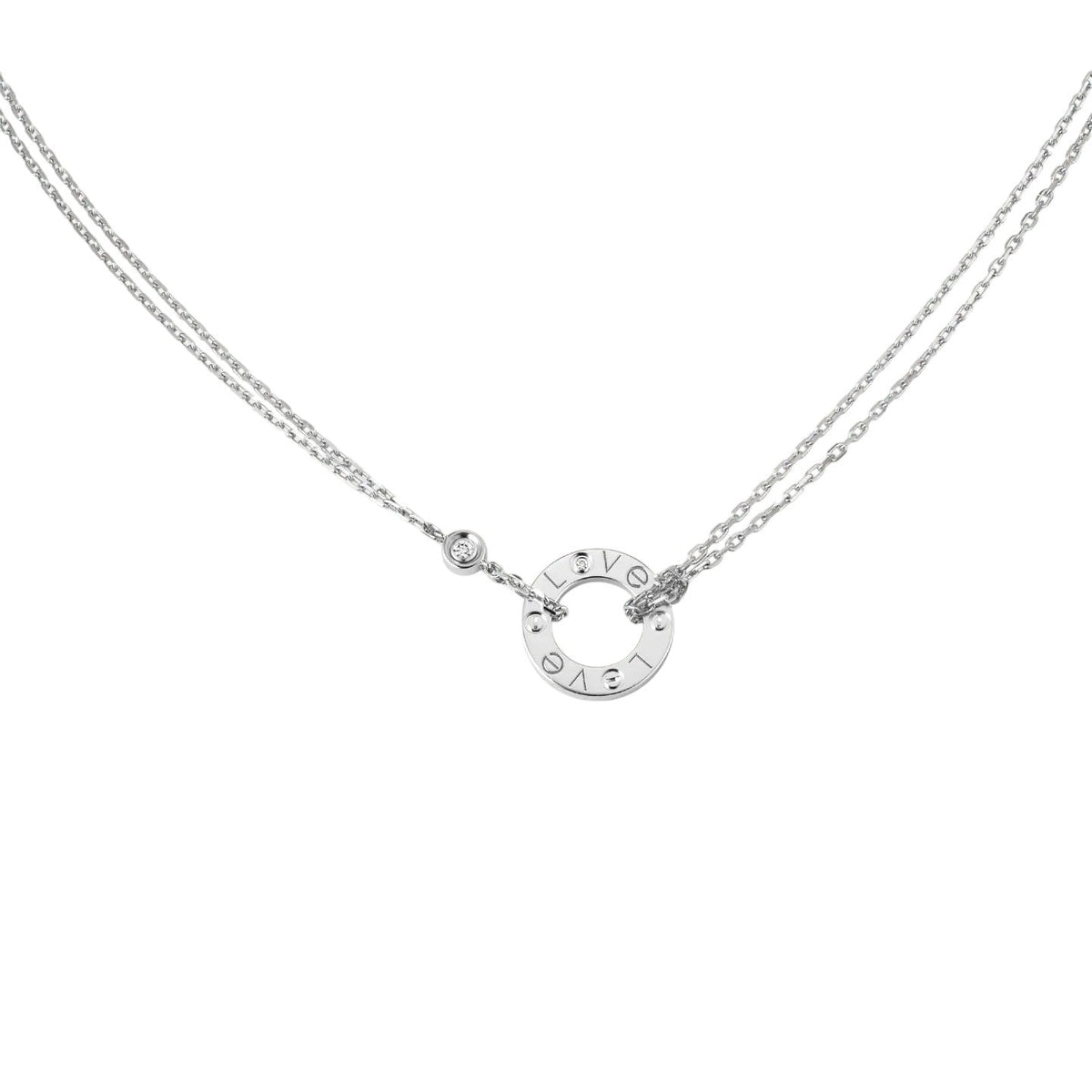 [Azure Tears]LOVE CIRCULAR PENDANT 2-DIAMOND NECKLACE