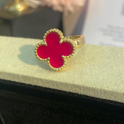 [Azure Tears Jewelry]NEW CLOVER PINK ENAMEL RINGS