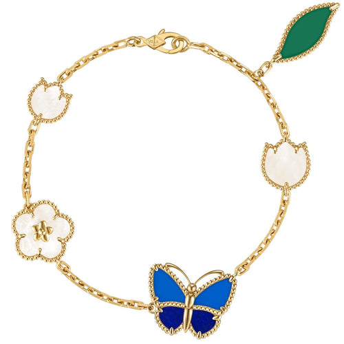 [Azure Tears]FRÜHLINGSZAUBER SCHMETTERLINGS- & BLUMEN-CHARM-ARMBAND