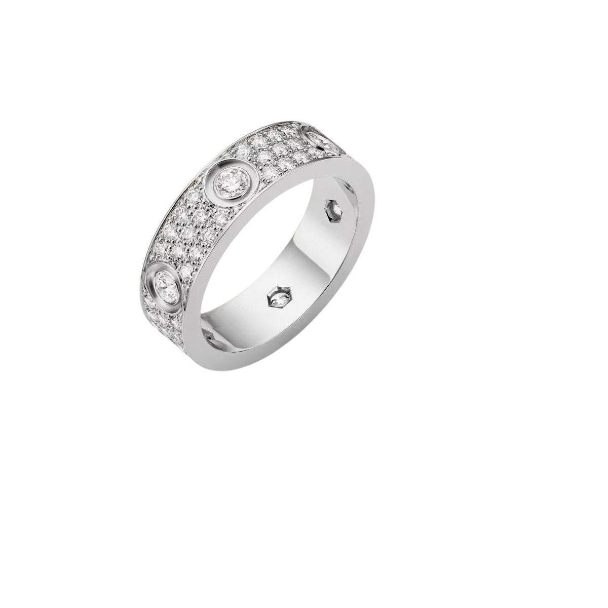 [Azure Tears]LOVE 5.5MM FULL-PAVÉ 6-DIAMOND RING