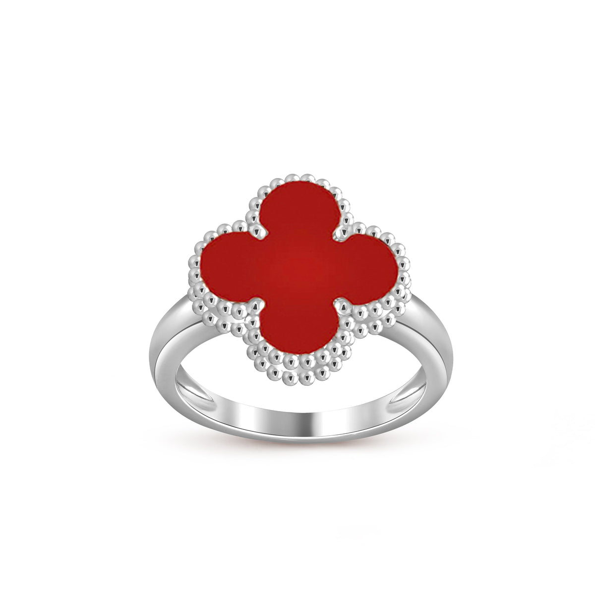 [Azure Tears]LUCKY CLOVER VINTAGE WHITE GOLD RING COLLECTION