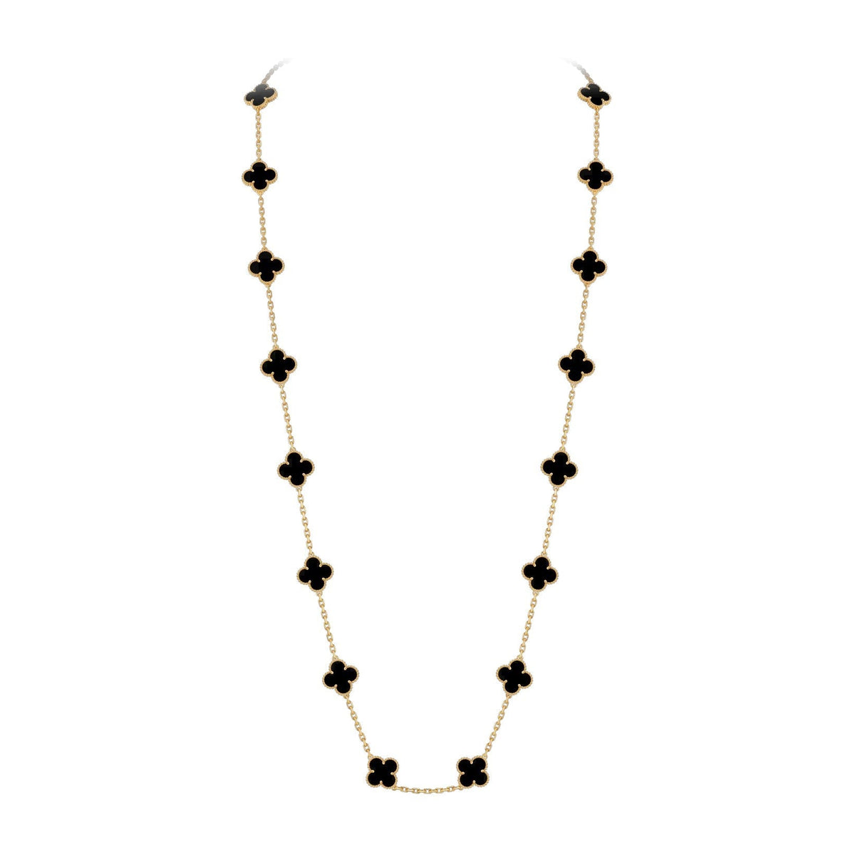 [Azure Tears]CLASSIC 20-MOTIF LUCKY CLOVER LONG NECKLACE GOLD COLLECTION