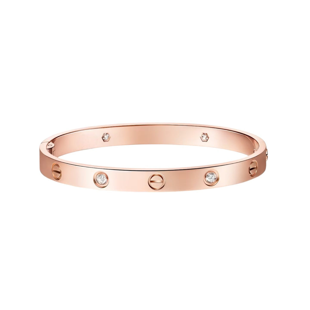 [Azure Tears]CLASSIC 6.1MM LOVE SINGLE-SCREW CLOSURE BANGLE - 4-DIAMOND