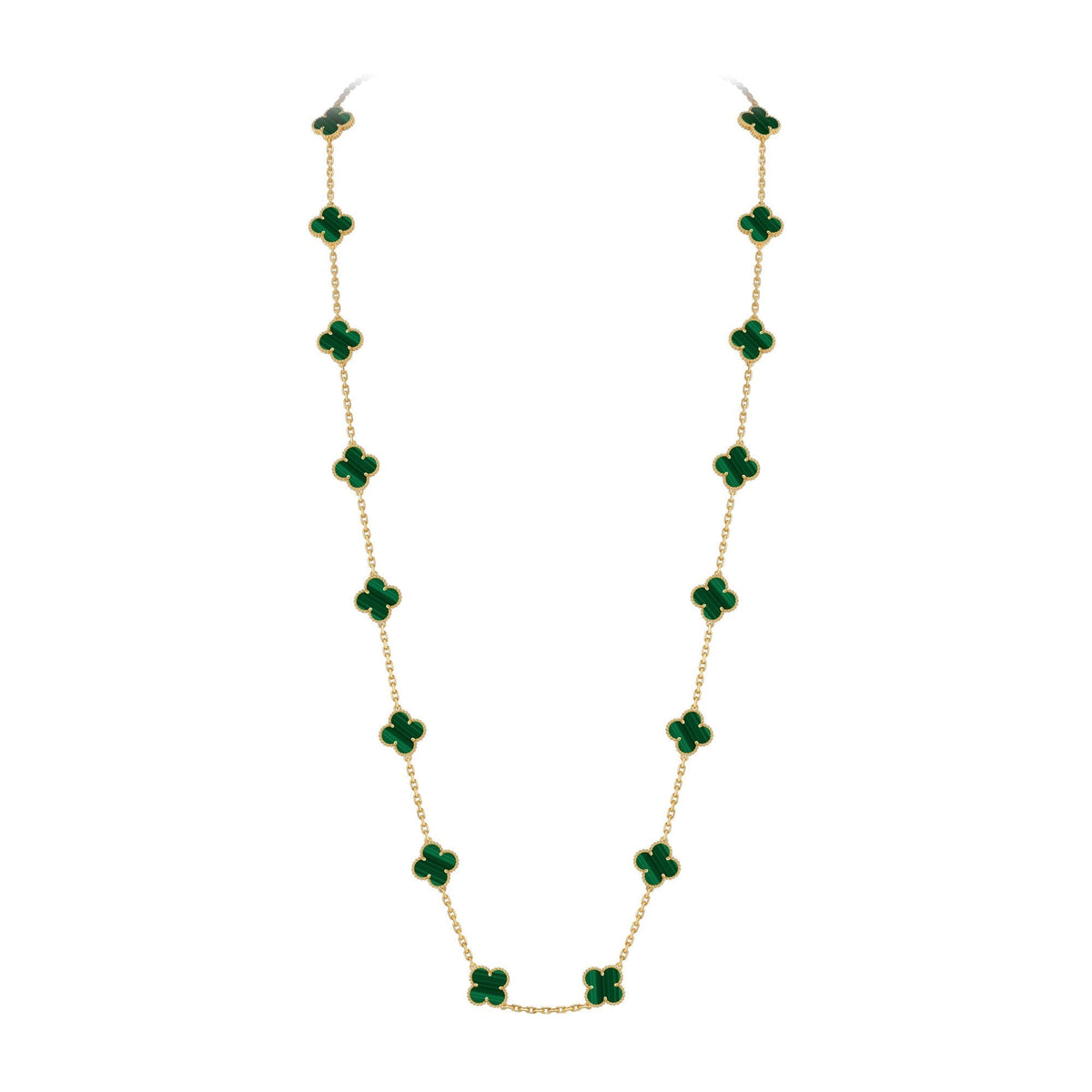 [Azure Tears]CLASSIC 20-MOTIF LUCKY CLOVER LONG NECKLACE GOLD COLLECTION