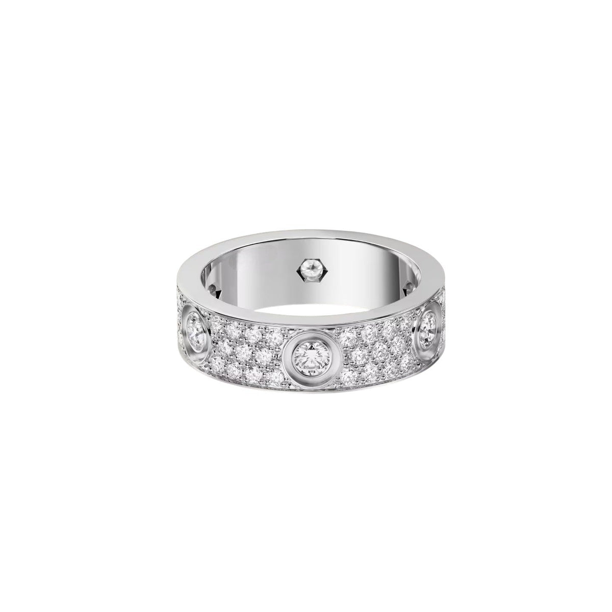 [Azure Tears]LOVE 5.5MM FULL-PAVÉ 6-DIAMOND RING
