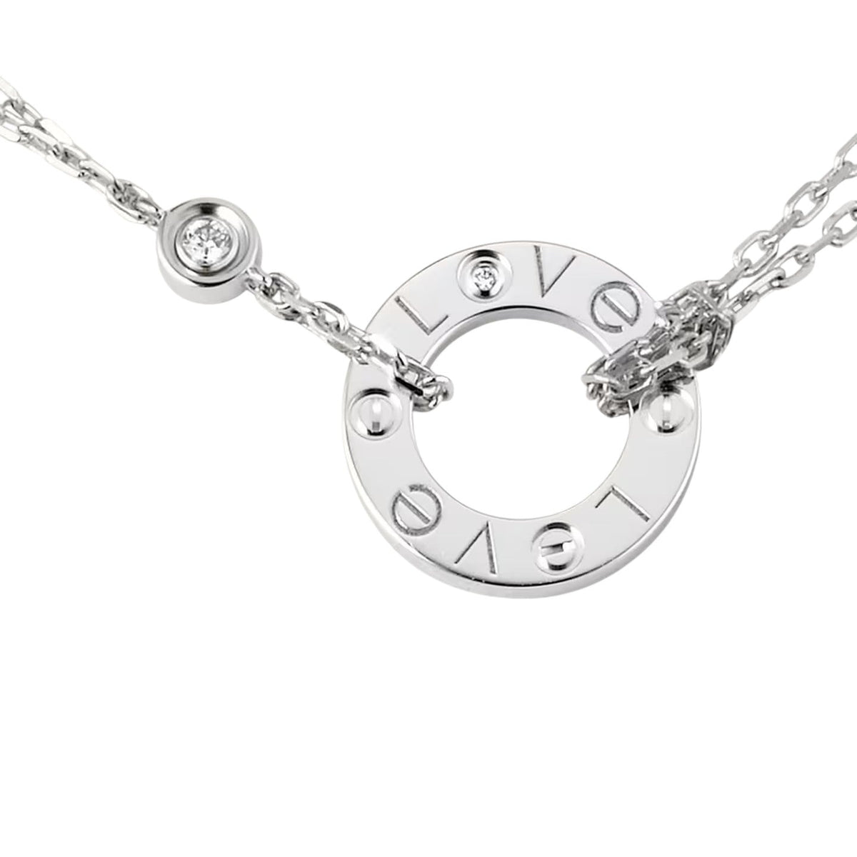 [Azure Tears]LOVE CIRCULAR PENDANT 2-DIAMOND NECKLACE