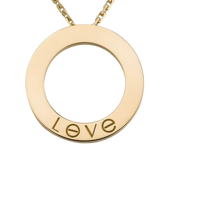 [Azure Tears]LOVE LARGE CIRCULAR PENDANT 3-DIAMOND NECKLACE