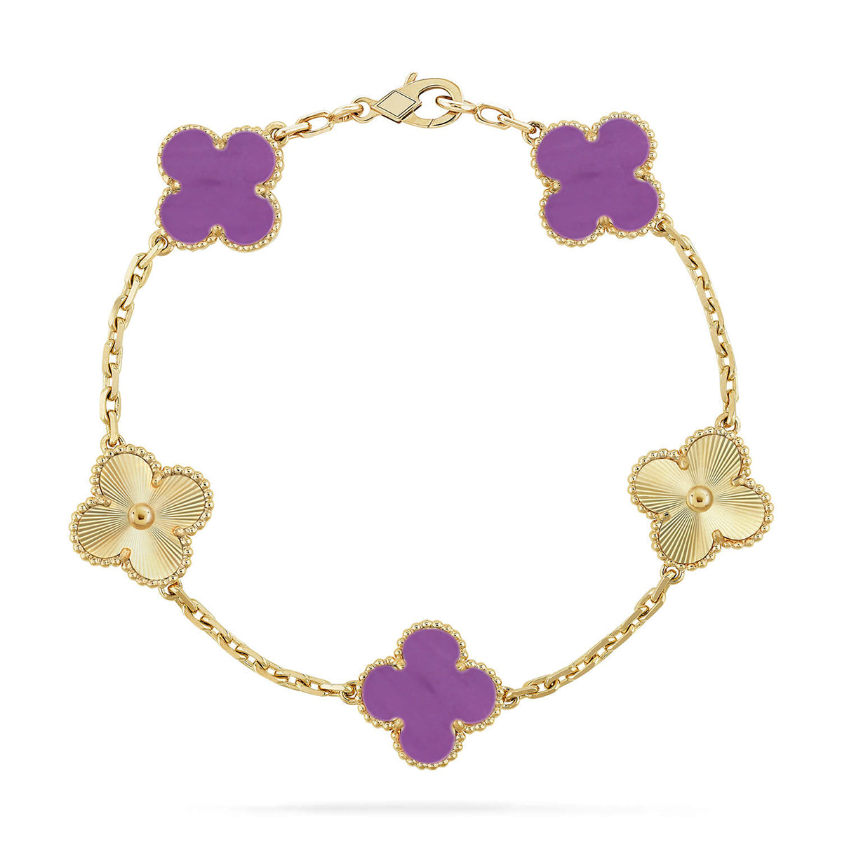 [Azure Tears]LUCKY CLOVER 5-MOTIF-ARMBAND – VIOLET COLLECTION