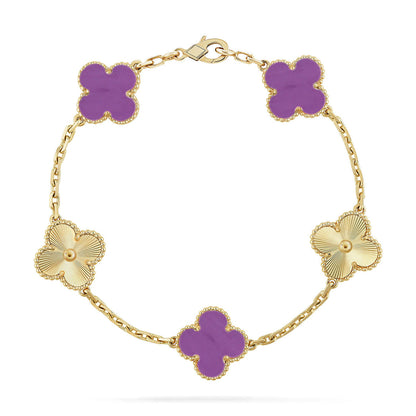 [Azure Tears]LUCKY CLOVER 5-MOTIF-ARMBAND – VIOLET COLLECTION