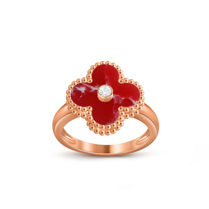 [Azure Tears]GLÜCKKLEE RINGKOLLEKTION AUS ROSÉGOLD MIT DIAMANTENAKZENTEN
