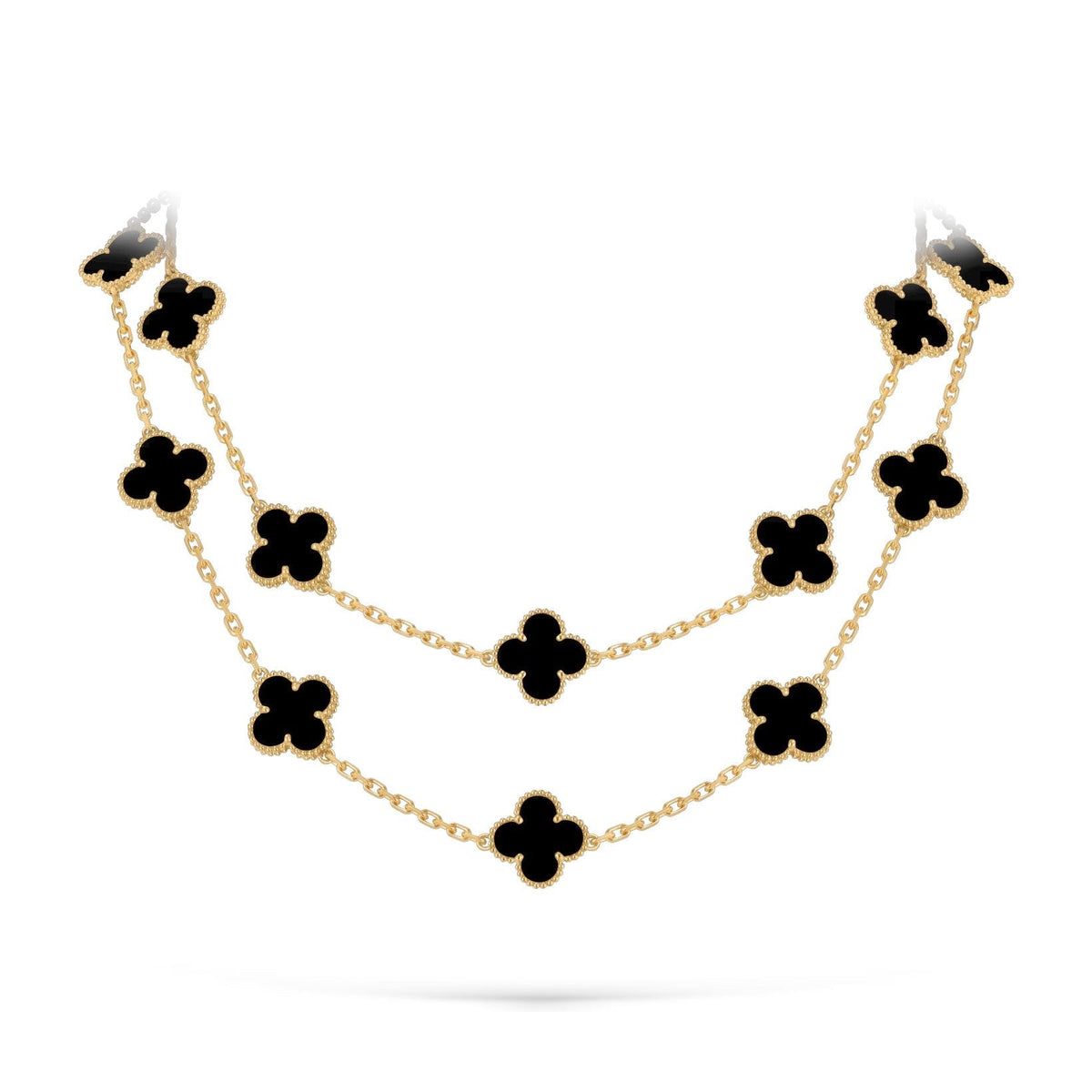 [Azure Tears]CLASSIC 20-MOTIF LUCKY CLOVER LONG NECKLACE GOLD COLLECTION