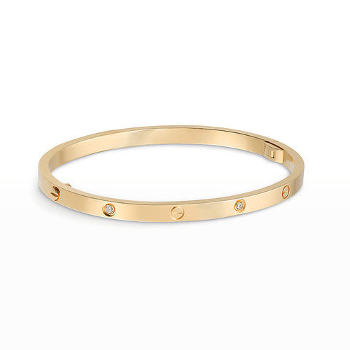 [Azure Tears]LOVE 3.65MM SCHMALES ARMBAND - 6 DIAMANTEN