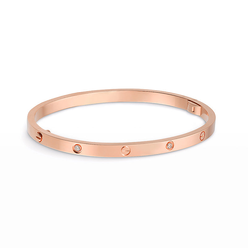 [Azure Tears]LOVE 3.65MM SCHMALES ARMBAND - 6 DIAMANTEN