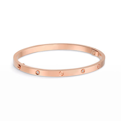 [Azure Tears]LOVE 3.65MM SCHMALES ARMBAND - 6 DIAMANTEN