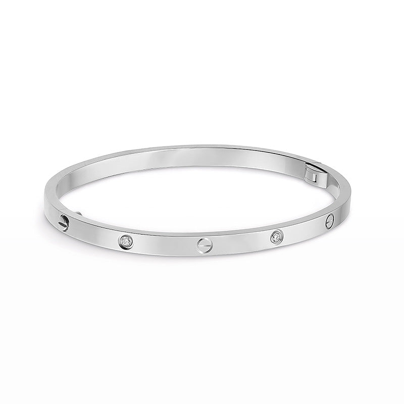 [Azure Tears]LOVE 3.65MM SCHMALES ARMBAND - 6 DIAMANTEN
