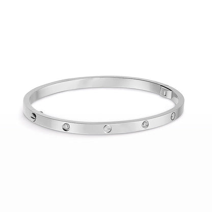 [Azure Tears]LOVE 3.65MM SCHMALES ARMBAND - 6 DIAMANTEN