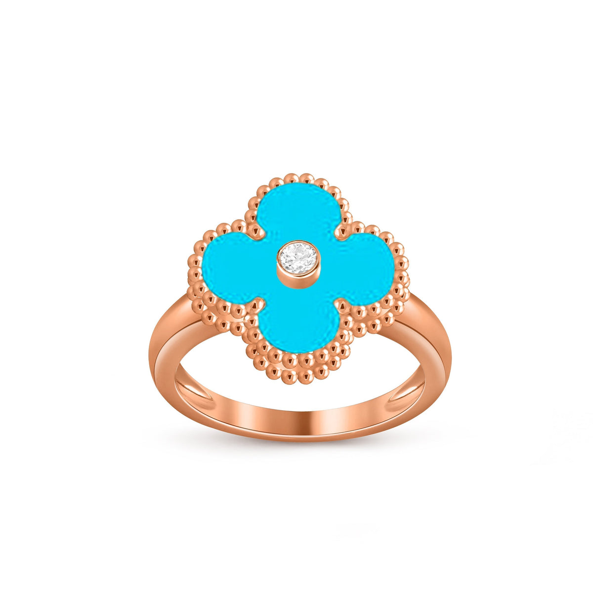 [Azure Tears]GLÜCKKLEE RINGKOLLEKTION AUS ROSÉGOLD MIT DIAMANTENAKZENTEN