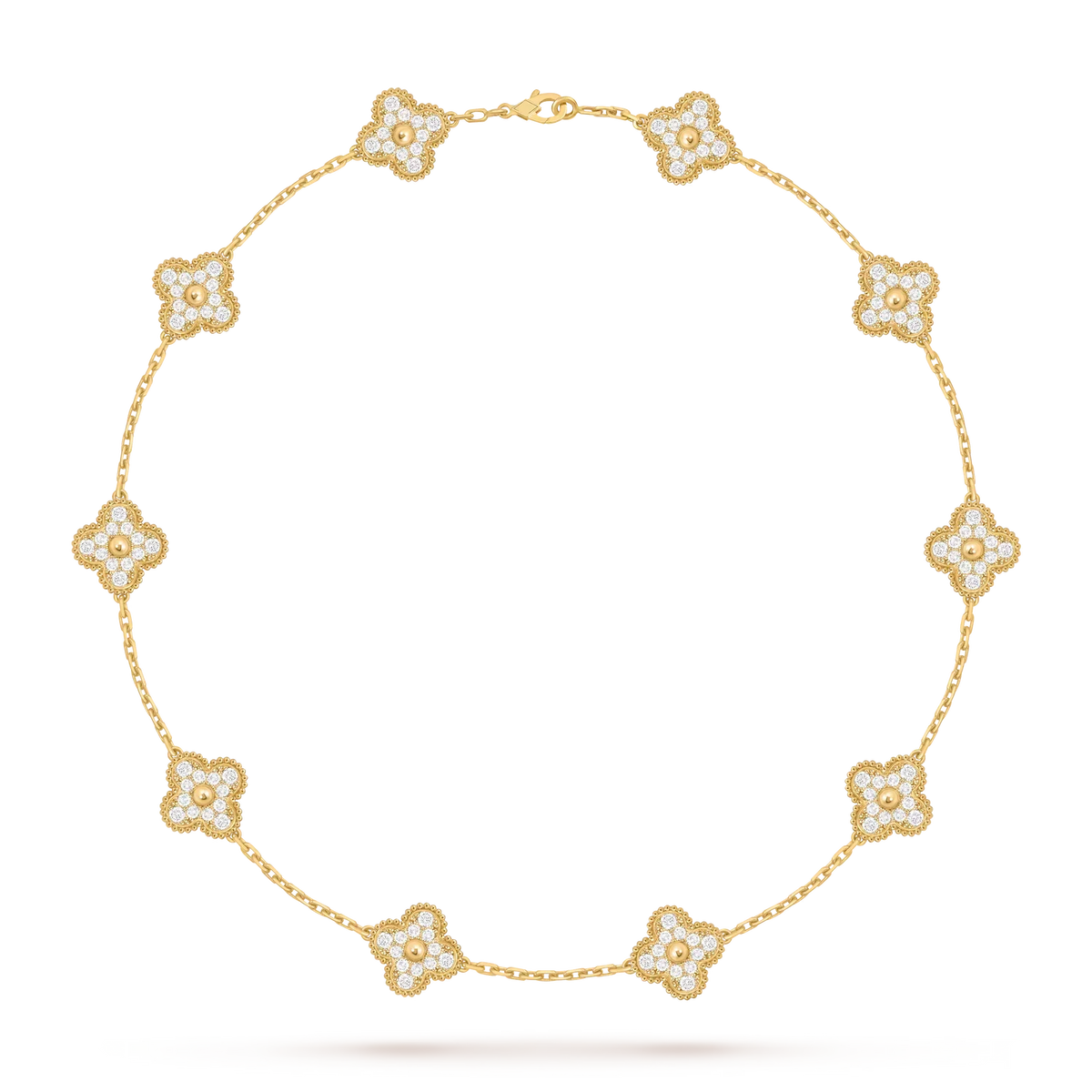 [Azure Tears]KLASSISCHES GLÜCKLICHES 10-BLATT-KLEE-HALSKETTE GOLD KOLLEKTION